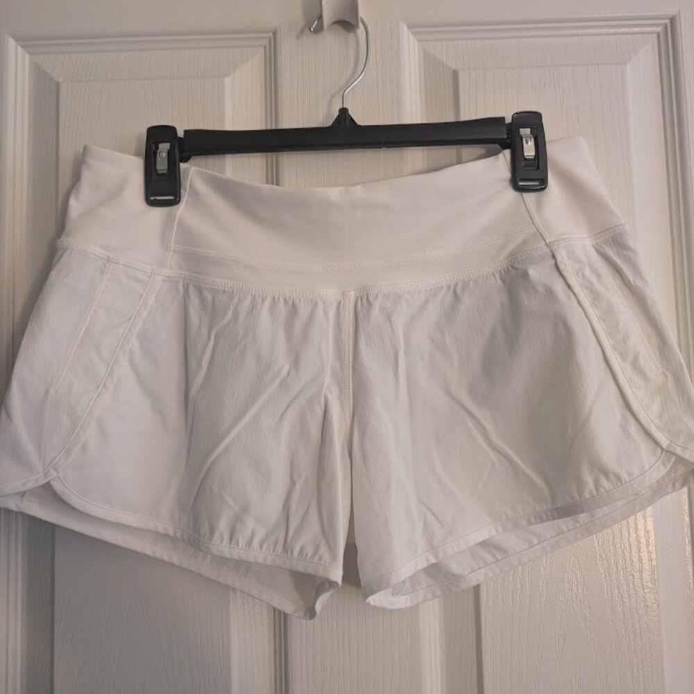 Lululemon 4" Speed Up Lined Short, Sz 8, White NWOT